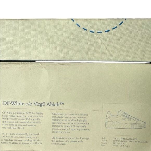 Off-White Low Vulcanized Leather Upper Light Pink Sneakers EU 38 UK 5 US Size 8 - Picture 10 of 16